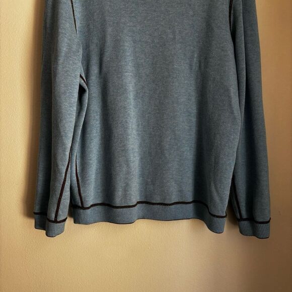 Tommy Bahama Men’s reversible v-neck knit sweater brown blue size large EUC! - Picture 5 of 10